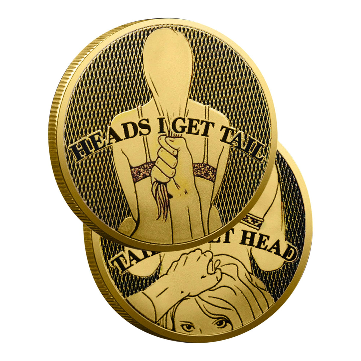YOUNEEDFUL 2-Pack Double Sided Heads & Tails Coin – Romantic Prank Gift