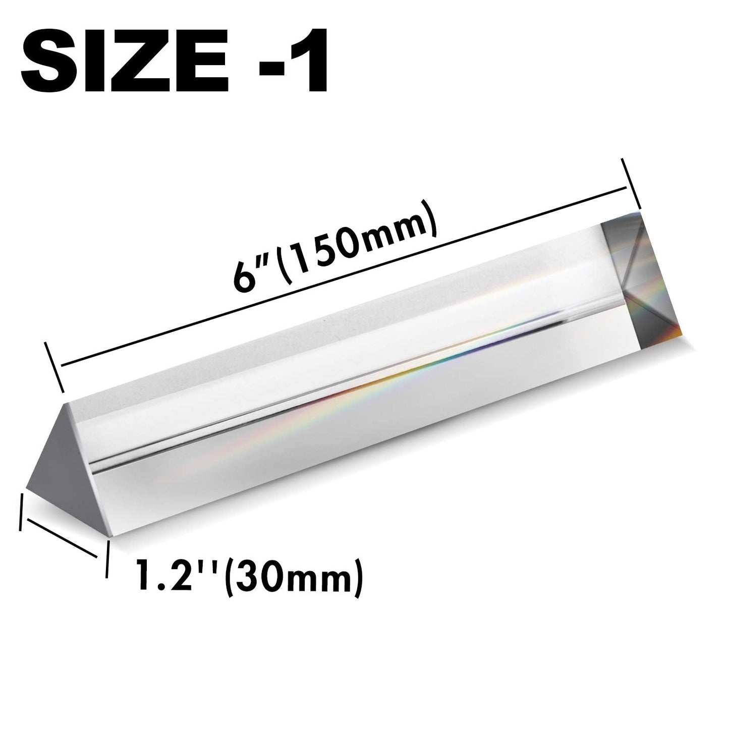 Young4us 2 Pack 6-Inch Crystal Optical Glass Triangular Prisms for Photography, Science & Teaching | Set of 2