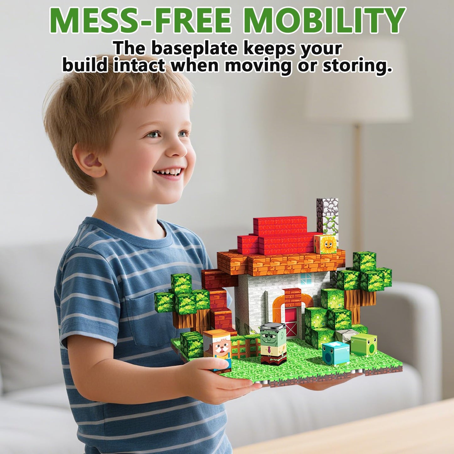 Youngyes Magnetic Baseplates (4-Pack) 4x4 Grid for Magnetic Building Blocks | STEM Toys