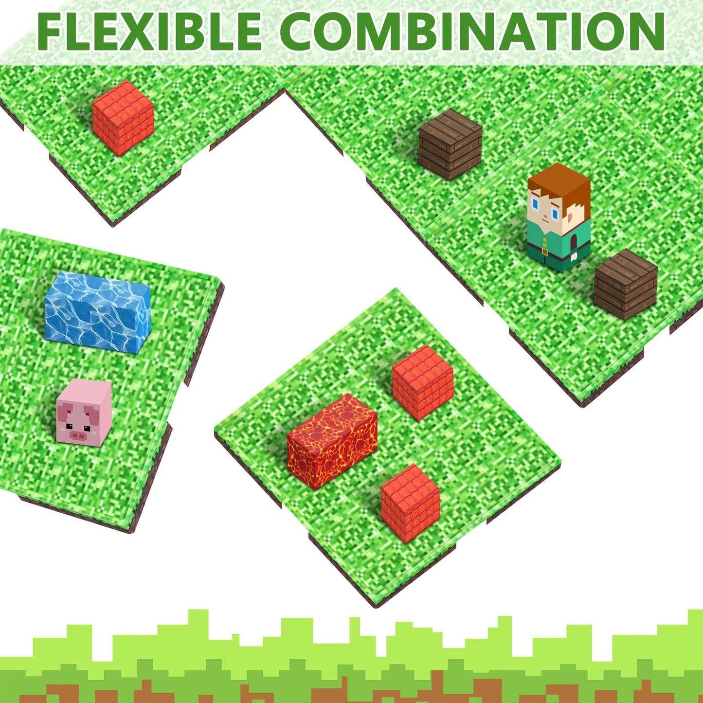 Youngyes Magnetic Baseplates (4-Pack) 4x4 Grid for Magnetic Building Blocks | STEM Toys