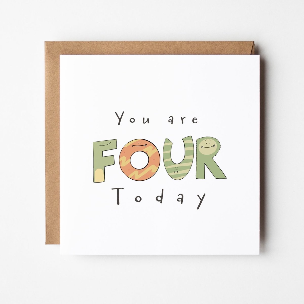 You're 4 Today Greeting Card