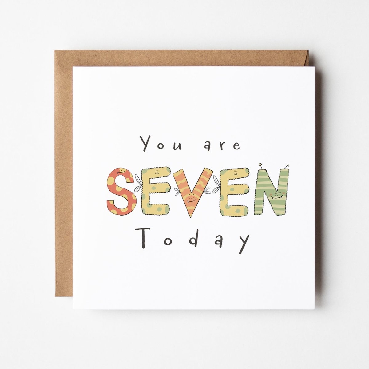 You're 7 Today Greeting Card