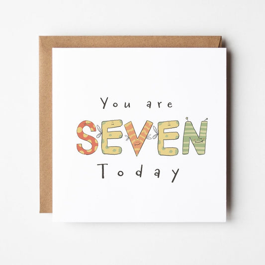 You're 7 Today Greeting Card