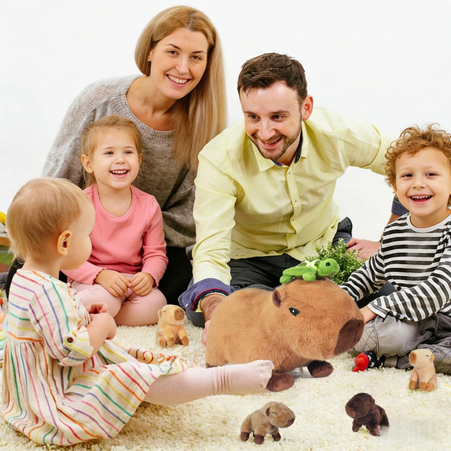 Youthfuljive 6 in 1 Capybara Plush – Mommy with 4 Babies Inside, 14.2-Inch Large Capybara Stuffed Animal