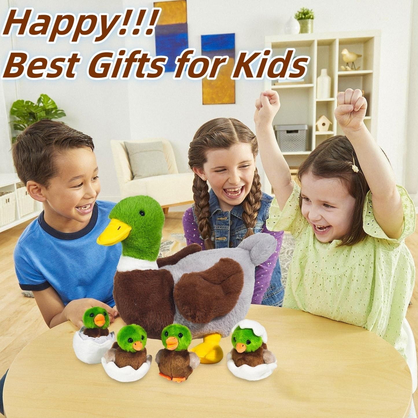 7-in-1 Mallard Duck Plush Set – 12-Inch Mommy with 4 Babies | Youthfuljive