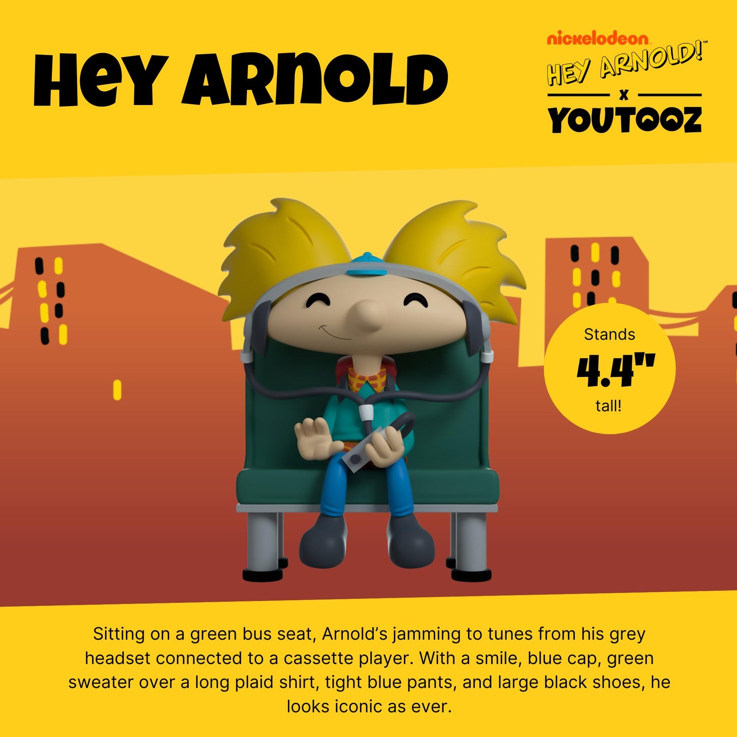 Youtooz Arnold Vinyl Figure 4.5 Action Figure – Hey Arnold Collection