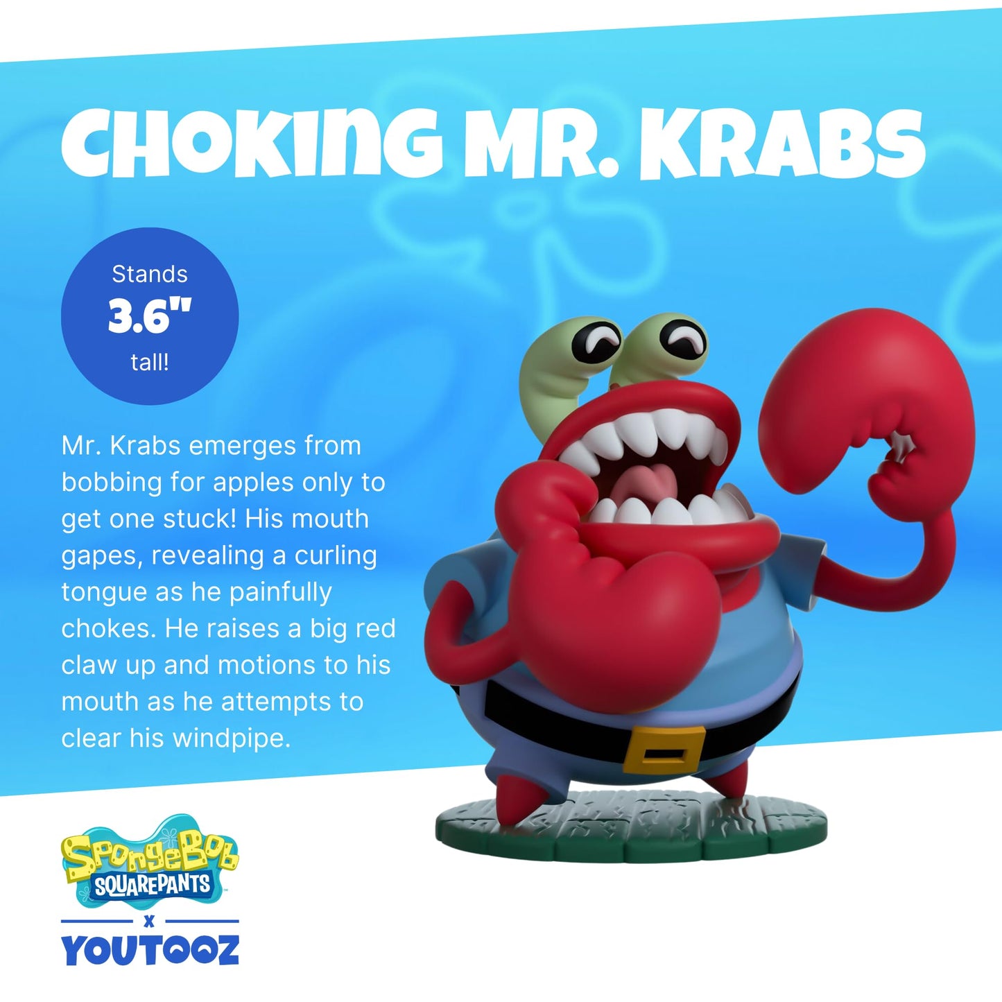 Youtooz Choking Mr Krabs Vinyl Figure – 3.6-inch SpongeBob Collectible, Official