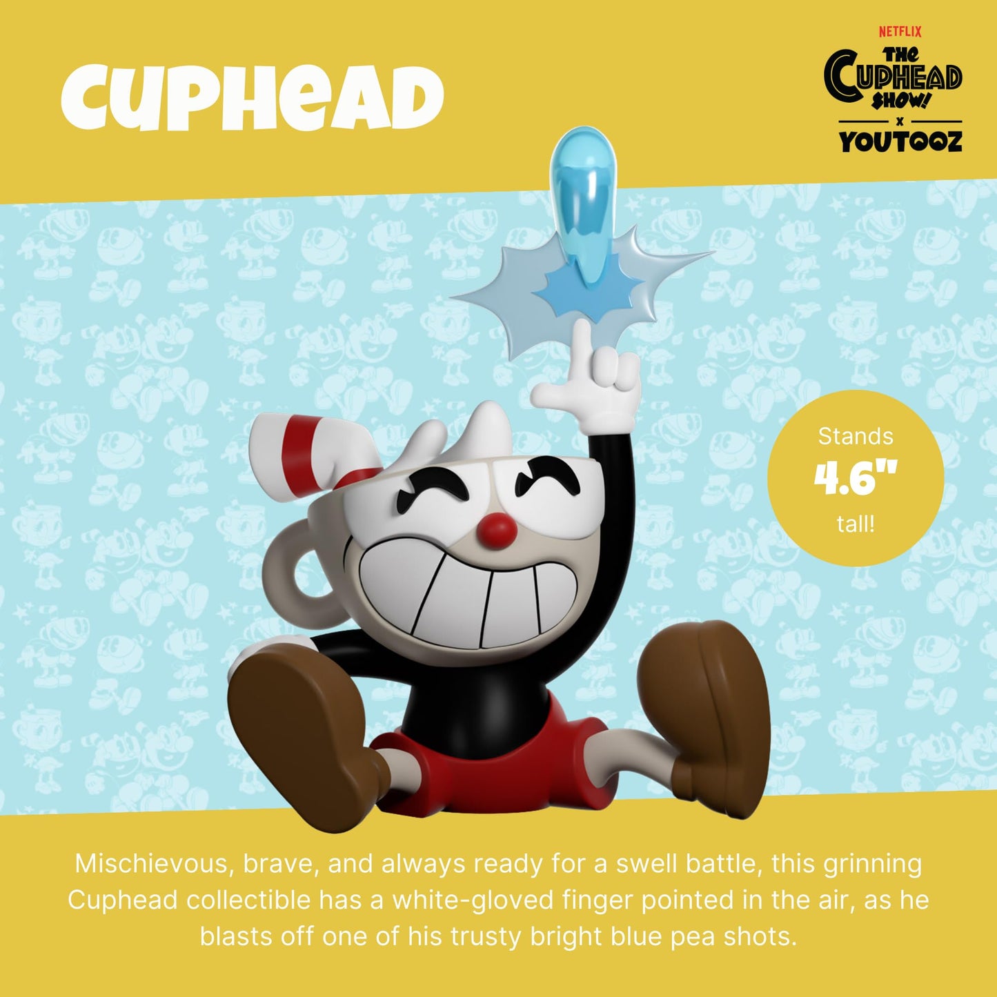Youtooz Cuphead 4.5-Inch Vinyl Action Figure – Collectible Cuphead Toy