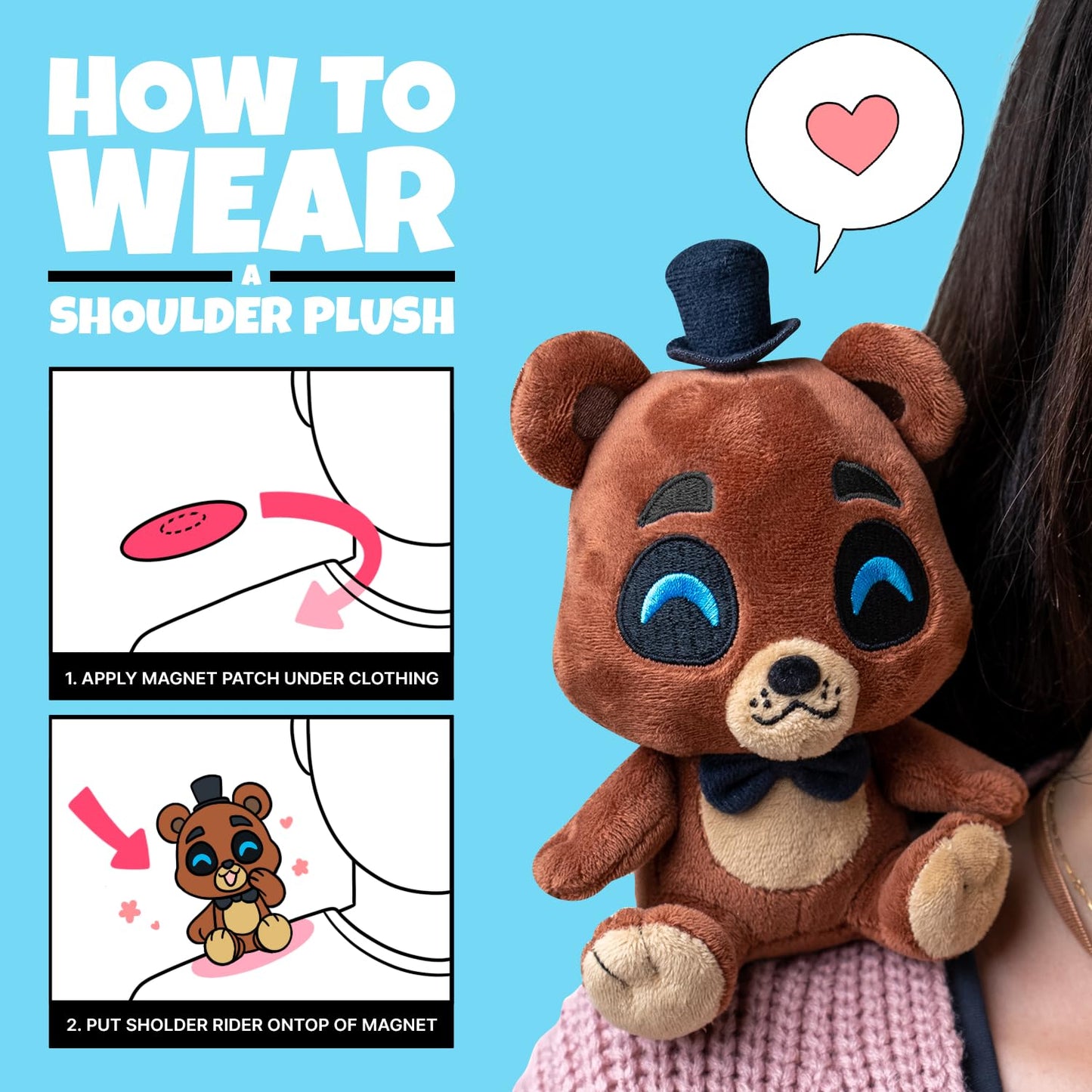 Youtooz FNAF Freddy Shoulder Rider Plush – 6-Inch Collectible Magnetic Freddy by Youtooz