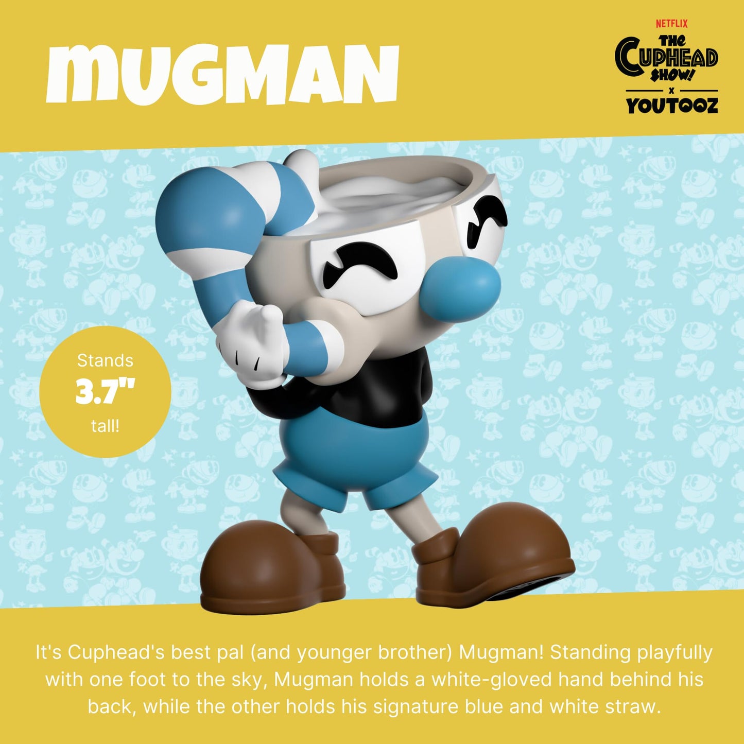 Youtooz Mugman Vinyl Figure – 3.7-Inch Cuphead Collectible