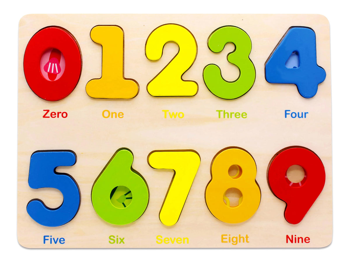 You&Xi Toddler Puzzles: Wooden Number Preschool Puzzles for Ages 3-4