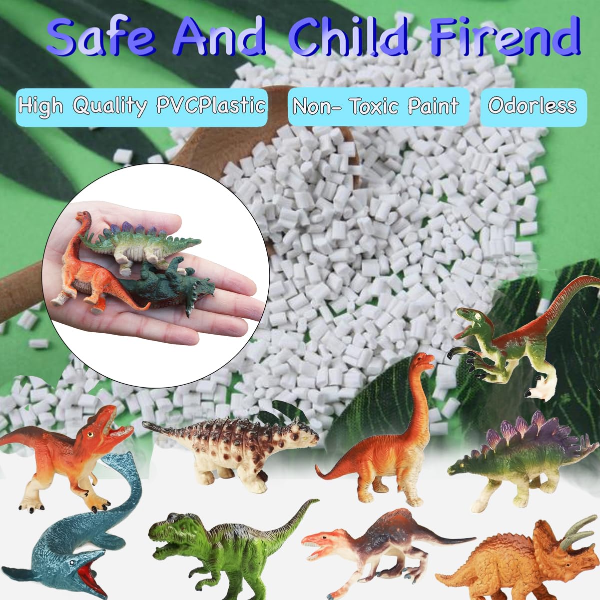 Yowlieu 14 Pcs Mini Dinosaurs Figures Set – Realistic ABS Dino Toys for Learning and Play