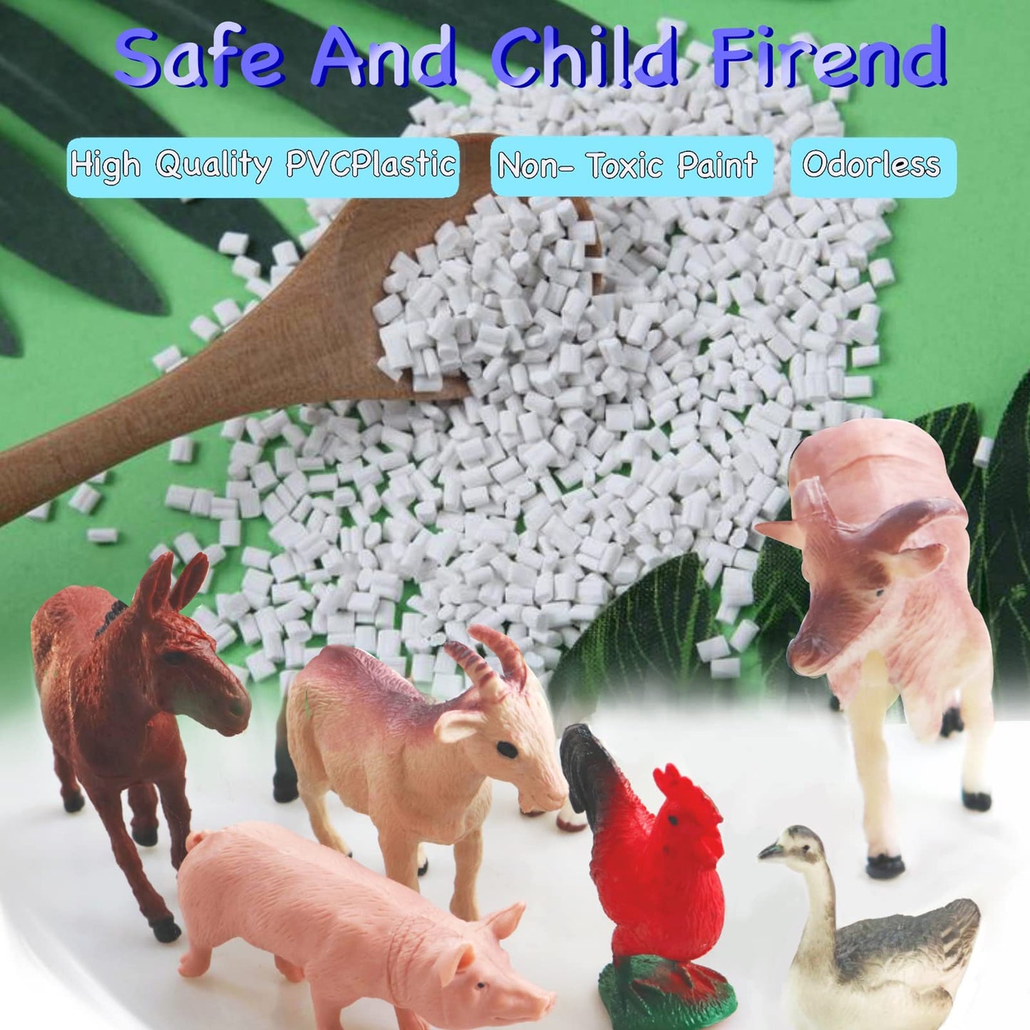 Yowlieu 8 Pcs Big Animal Figurines Toys – Realistic Farm Animals Playset for Kids
