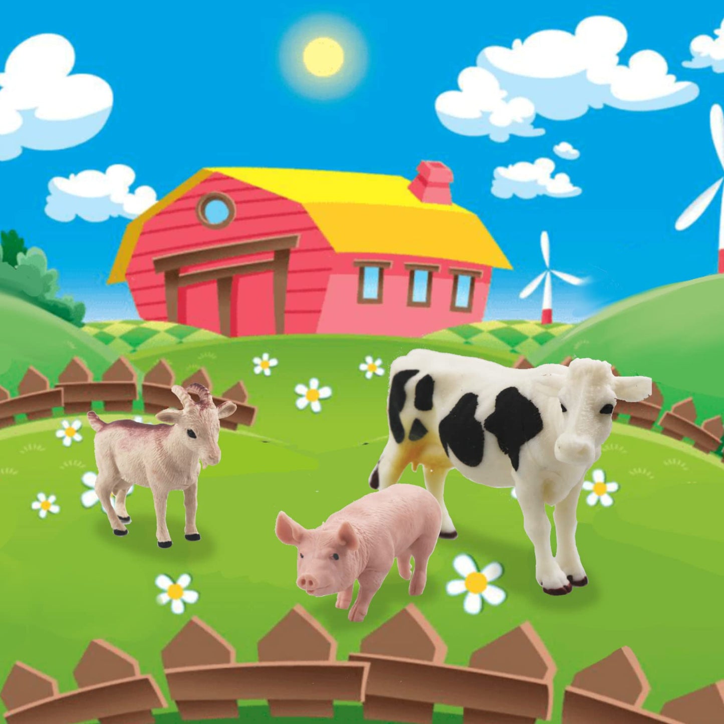 Yowlieu 8 Pcs Big Animal Figurines Toys – Realistic Farm Animals Playset for Kids