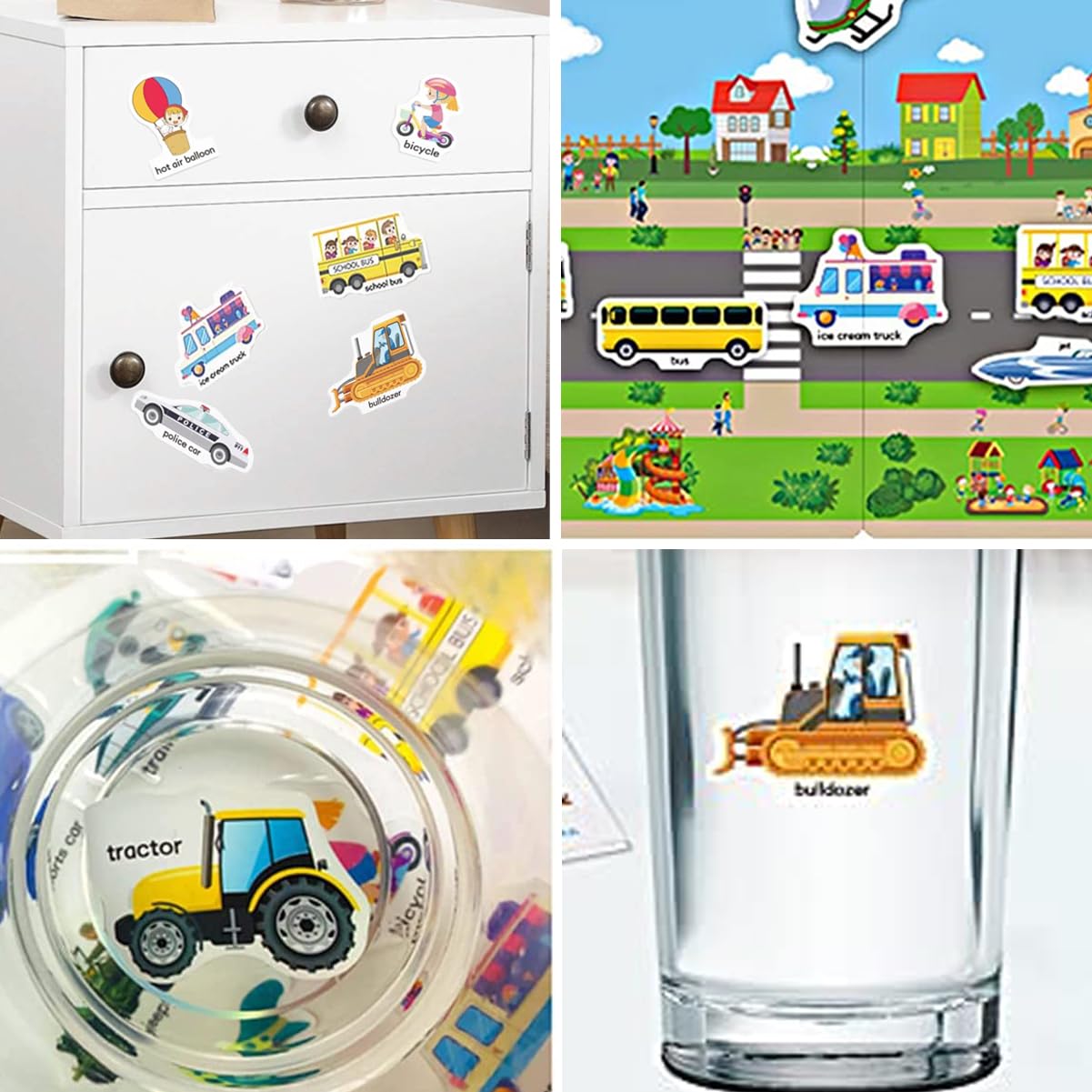 Yowlieu Reusable Sticker Books for Kids – Travel Vehicle Book for Ages 3-5