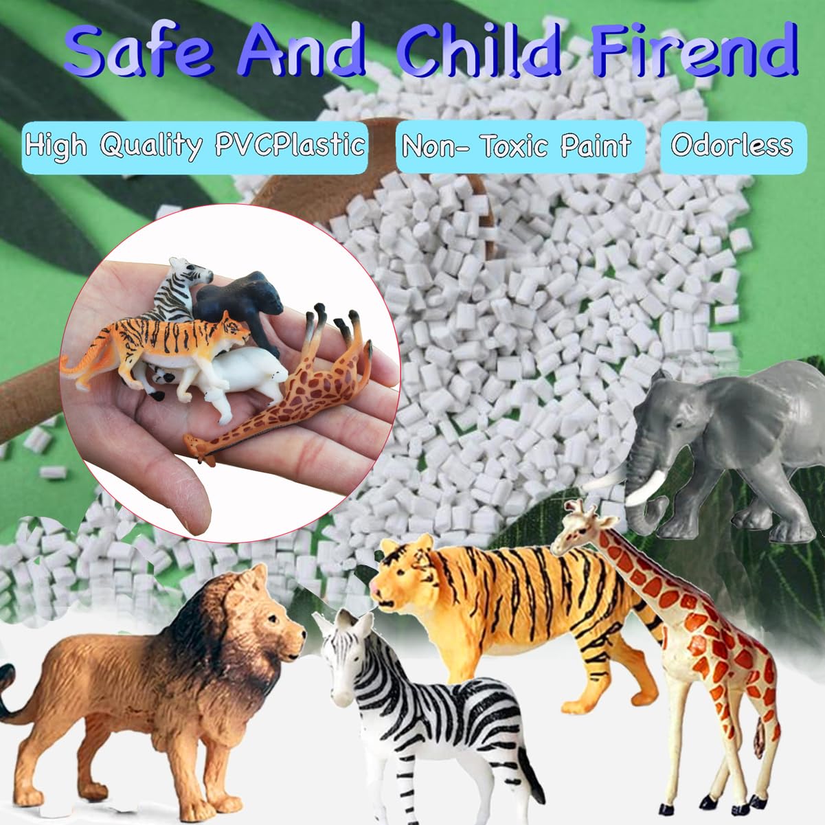 Yowlieu 12 Pcs Realistic Safari Animal Figures – Educational Toy Set