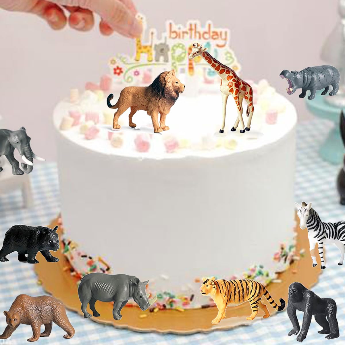 Yowlieu 12 Pcs Realistic Safari Animal Figures – Educational Toy Set