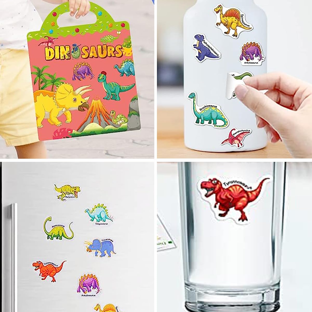 Yowlieu Reusable Sticker Books for Kids | Travel Dinosaur Sticker Book (Ages 3–6)