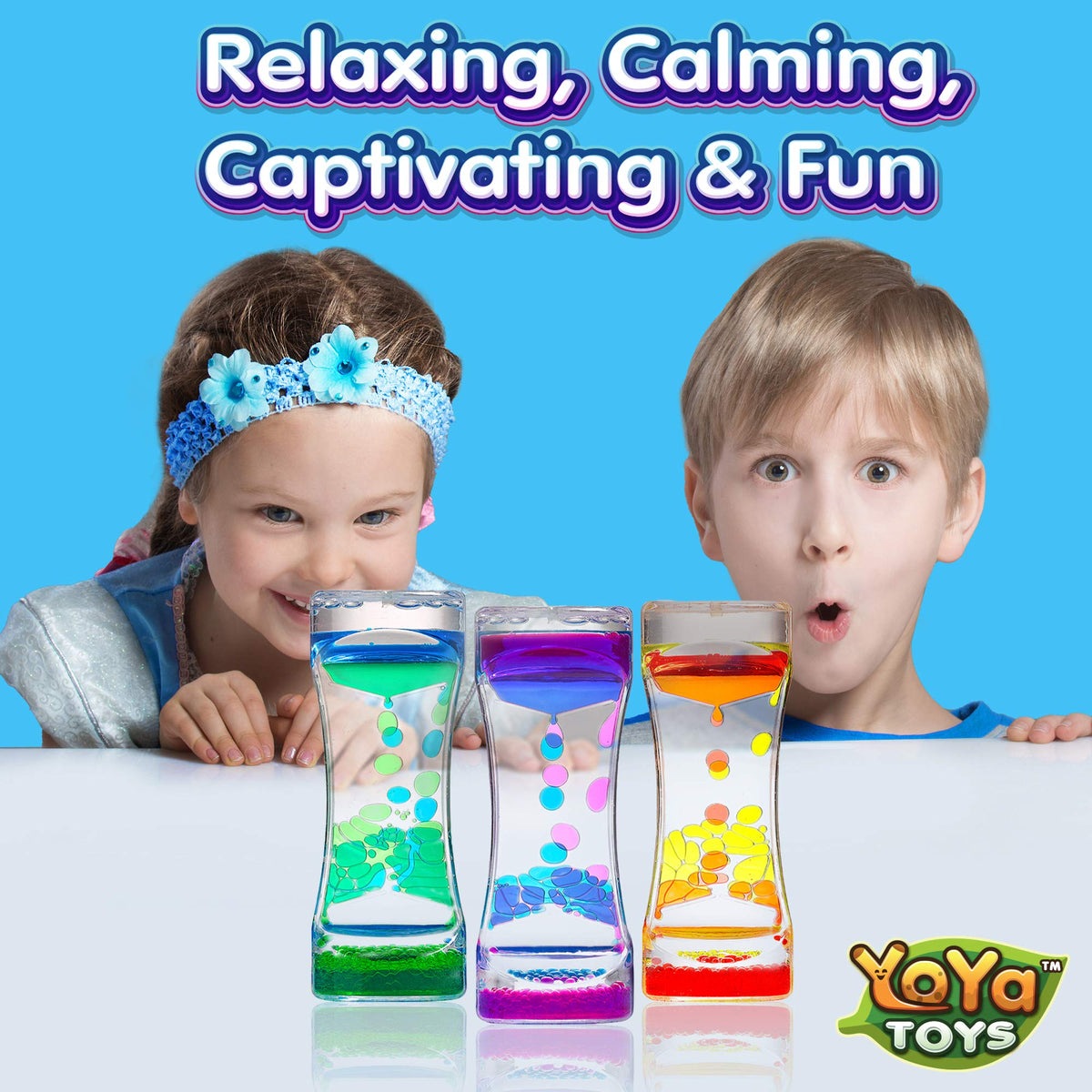 YoYa Toys Liquimo - Liquid Motion Bubbler (3 Pack) | Calming Fidget Desk Toy for Focus, Relaxation & Retro Nostalgia