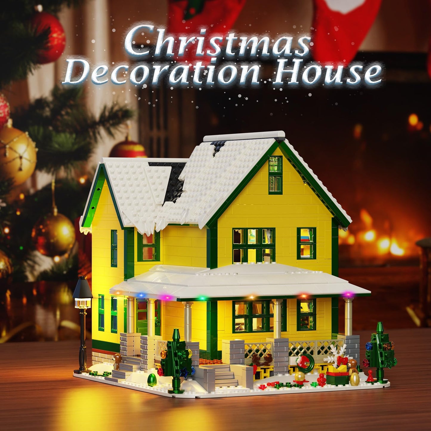 YOYBLOXY Christmas House Building Set with Light – 1367 PCS, LEGO-Compatible Village Kit for Ages 8+