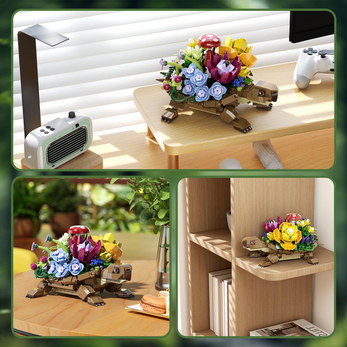 YOYBLOXY Sea Turtle Succulent Planter Building Set – Lego Turtle Compatible Flowers Pot Kit