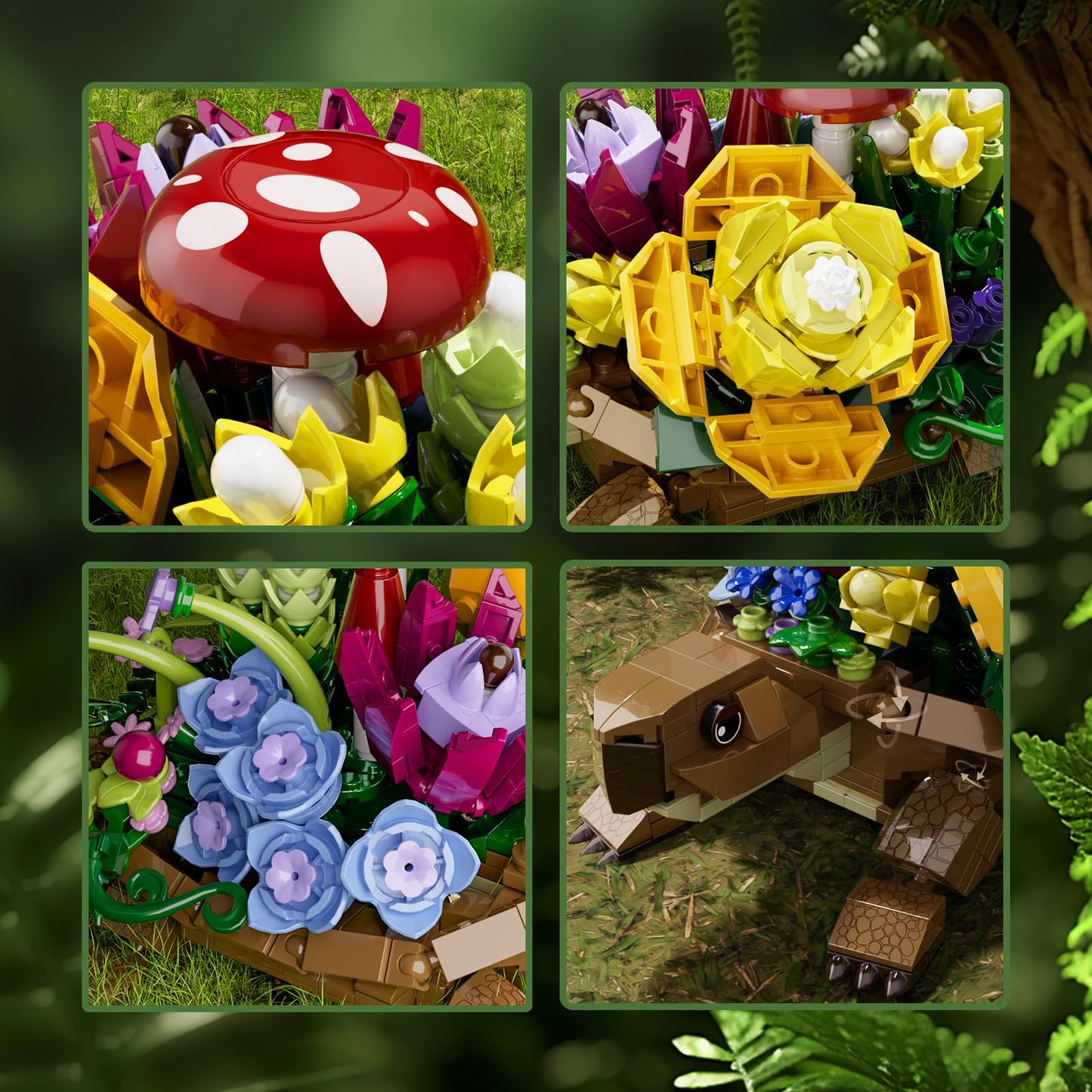 YOYBLOXY Sea Turtle Succulent Planter Building Set – Lego Turtle Compatible Flowers Pot Kit
