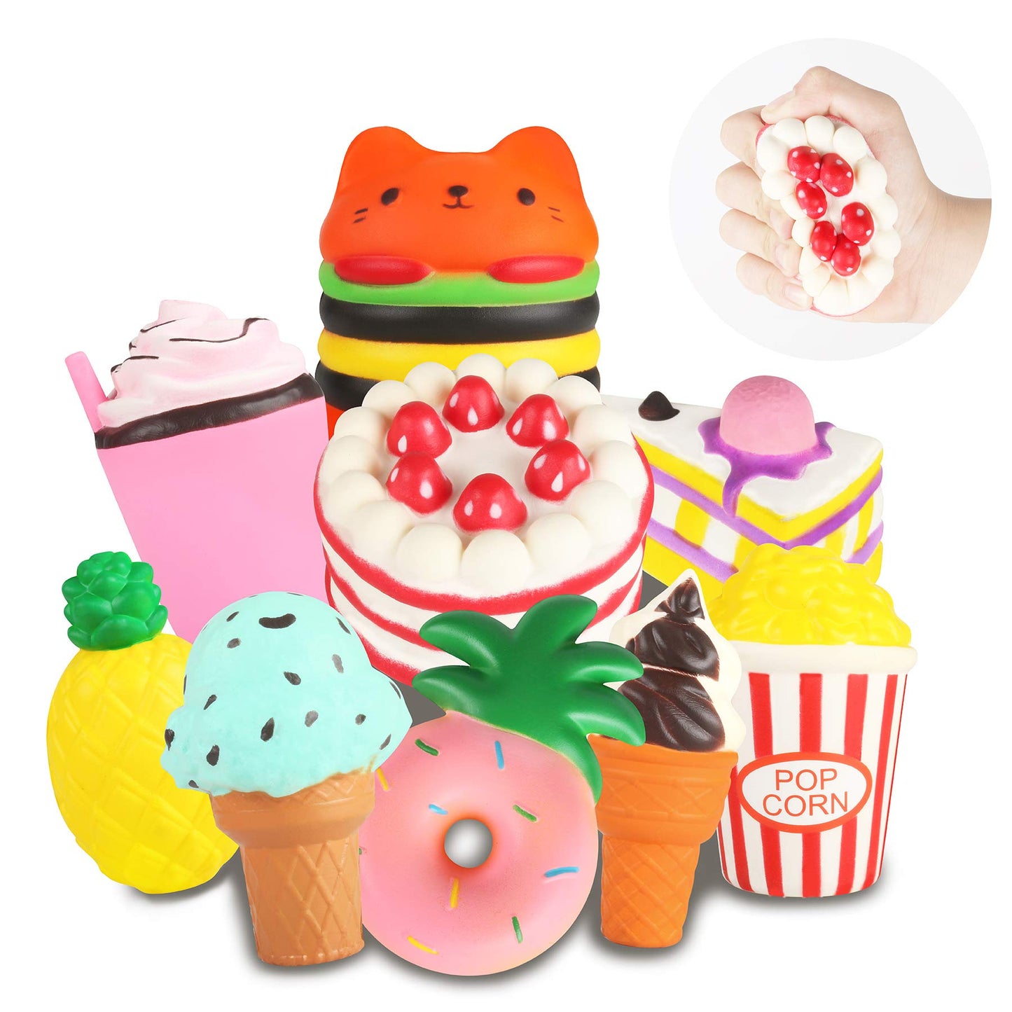 YOYI Slow Rising Jumbo Squishies Set - 9 Pack Soft Kawaii Toys