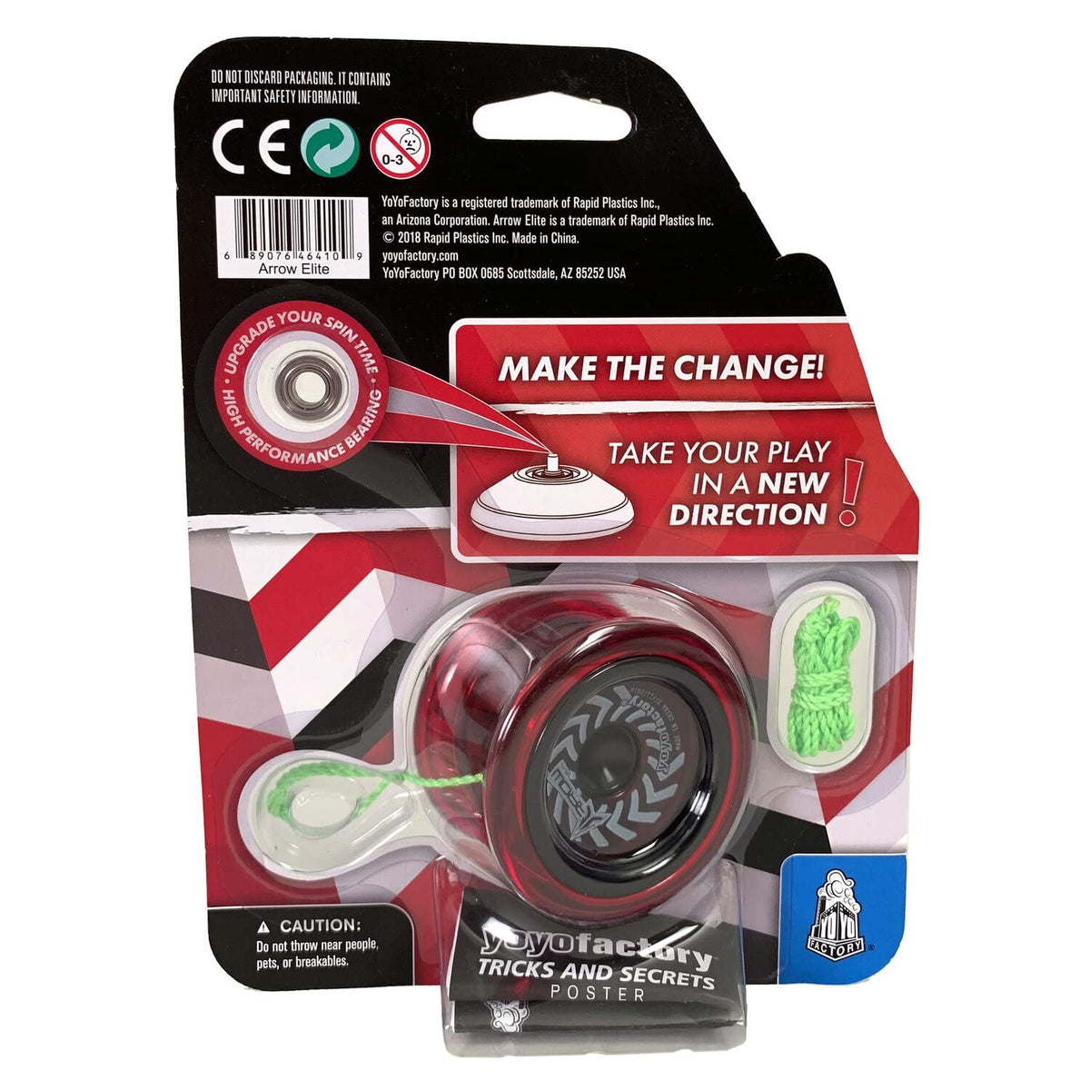 Arrow YoYo - Red with Black Cap | YOYO FACTORY