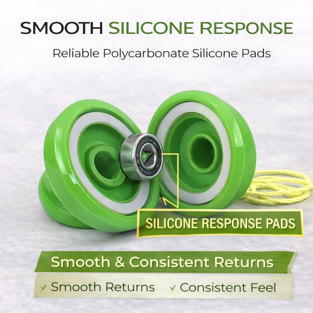 Merlin Yoyo Pro & Responsive – Narrow C Bearing, Silicone Response (Green) | Yoyo King