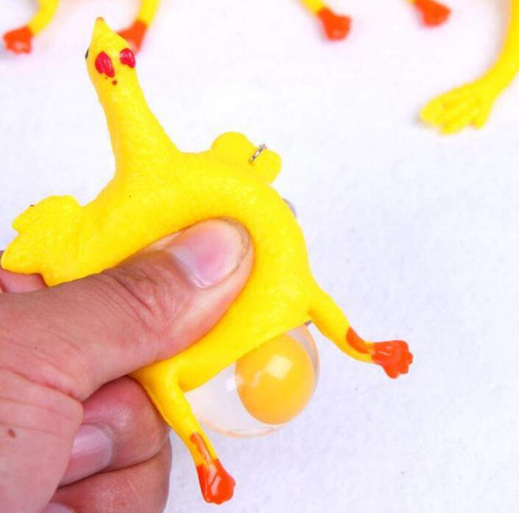 YOYOSTORE 16cm Funny Squishy Chicken and Eggs Stress Reliever | Non-Toxic Fidget Toy