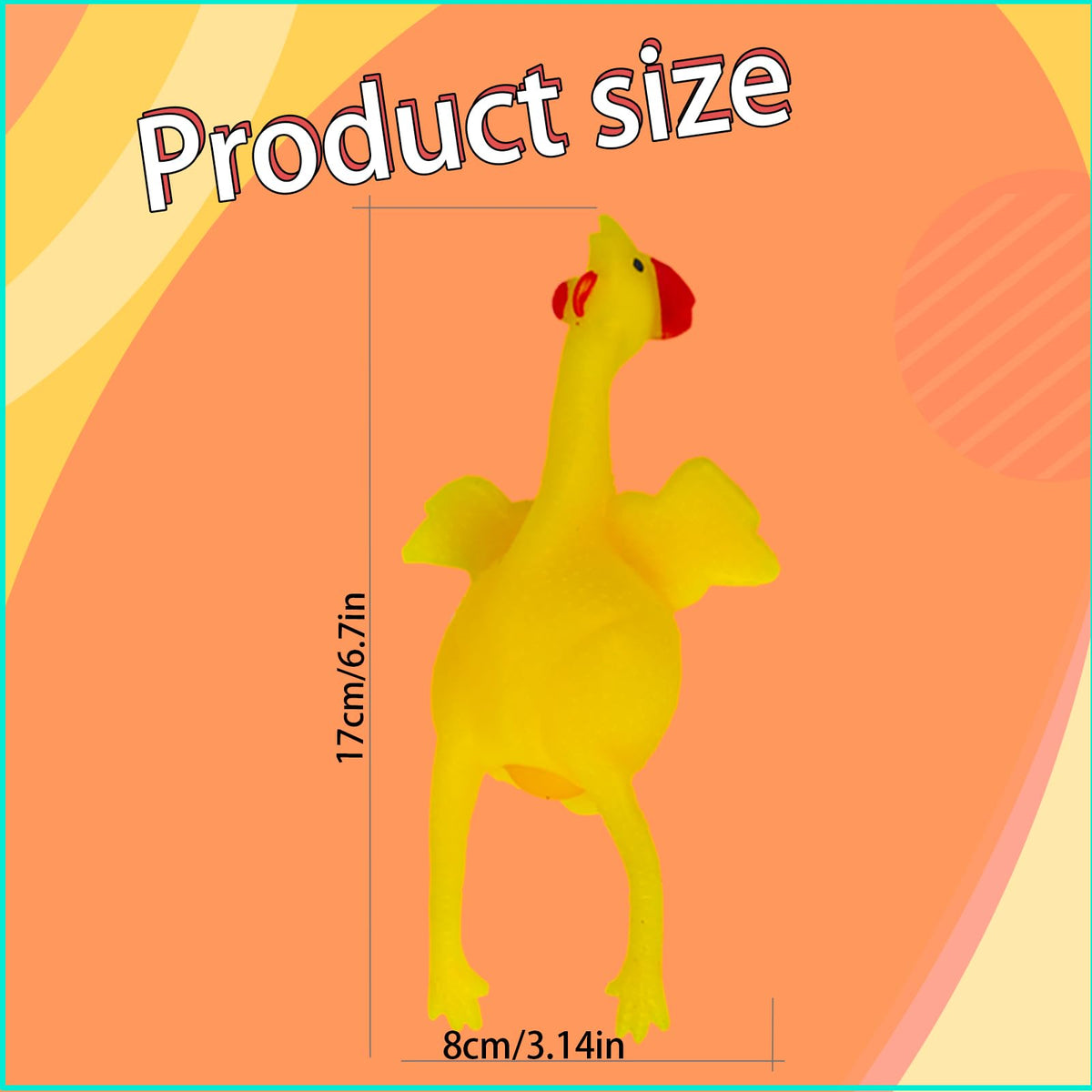 YOYOSTORE 16cm Funny Squishy Chicken and Eggs Stress Reliever | Non-Toxic Fidget Toy