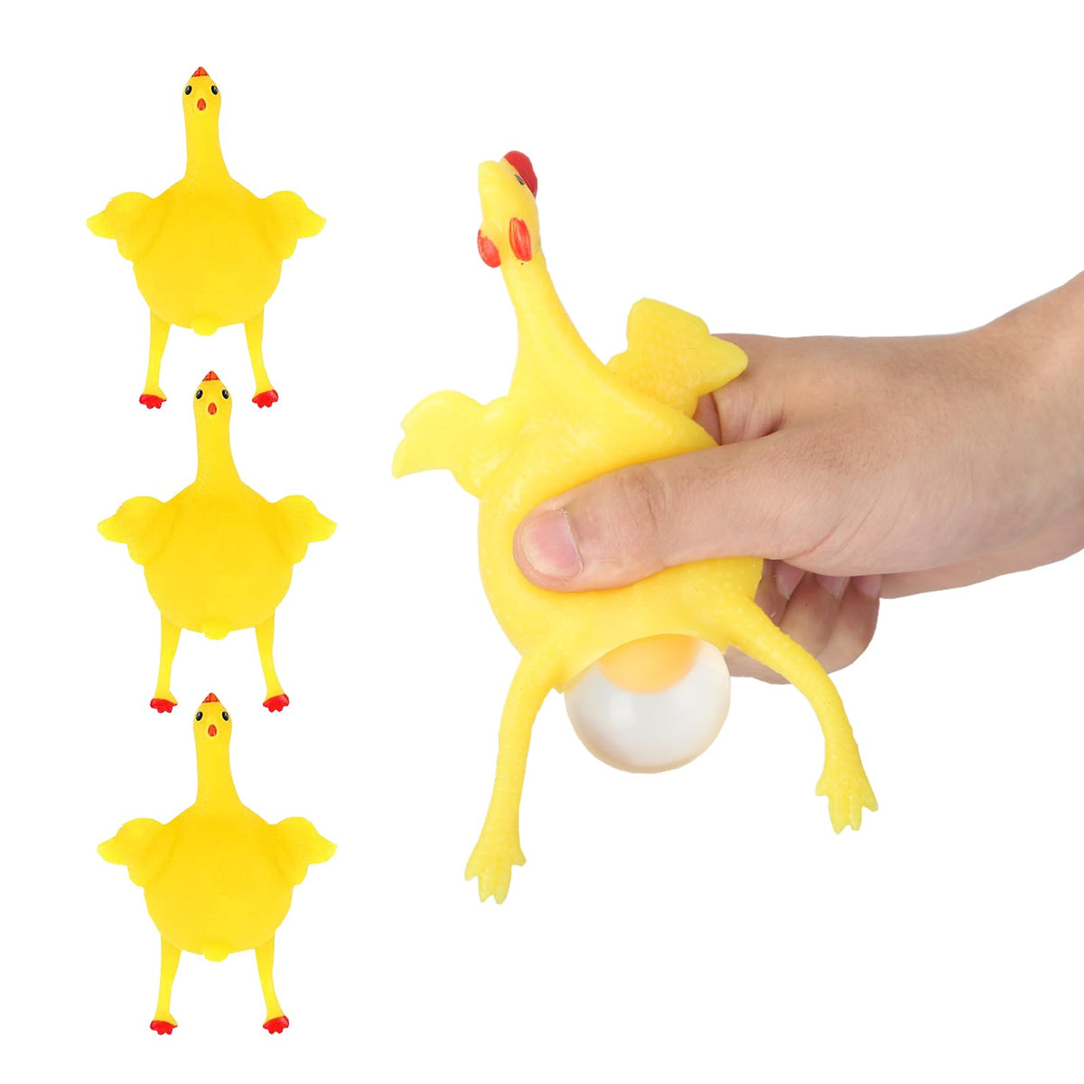 YOYOSTORE 16cm Funny Squishy Chicken and Eggs Stress Reliever | Non-Toxic Fidget Toy