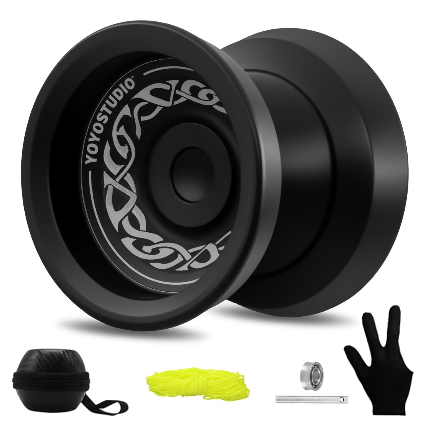 YOYOSTUDIO F25 Finger Spin Yoyo – Dual-Mode Pro Yoyo with Bearing Kit, Strings, Case & Glove