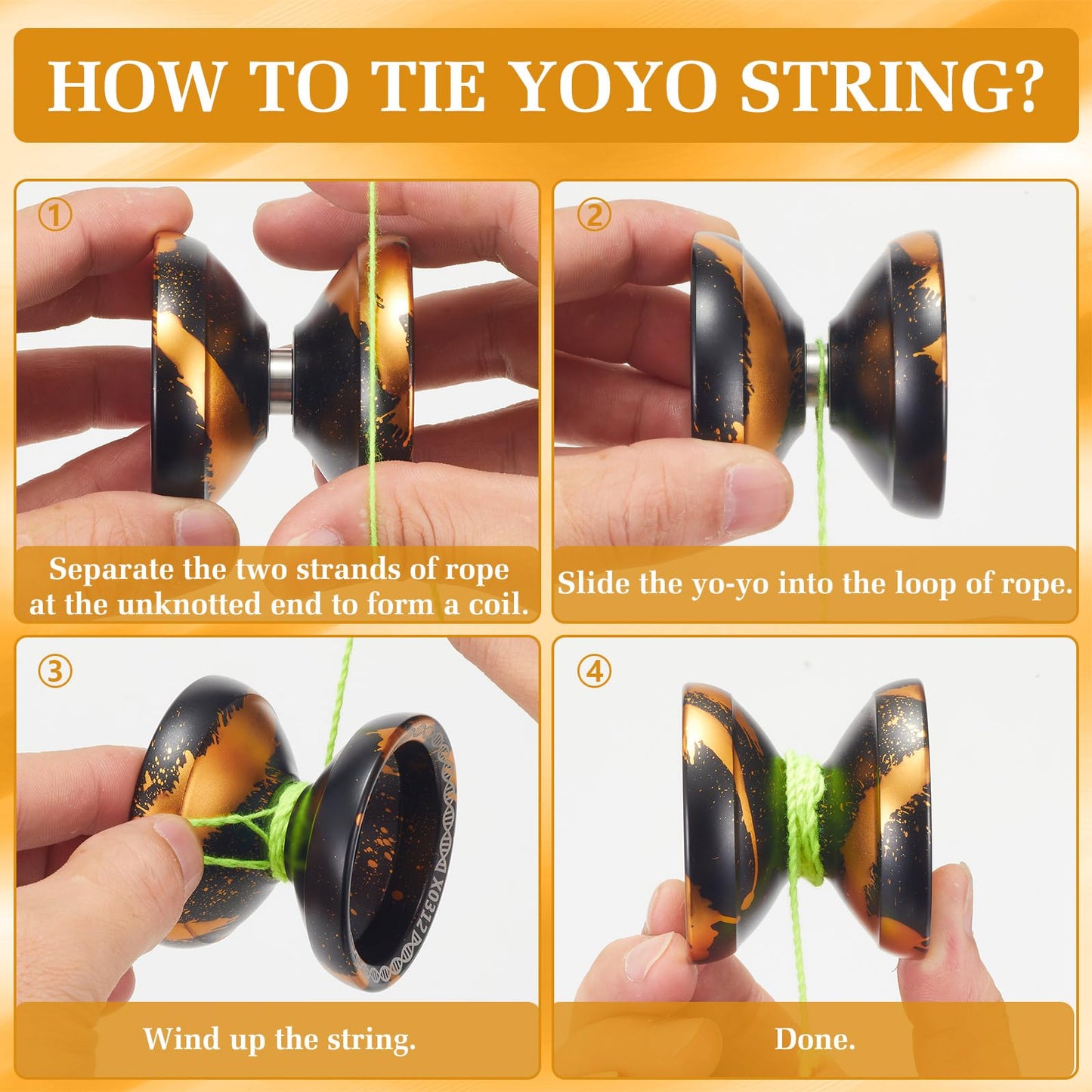 YOYOSTUDIO X0312 Dual-Function Yo-Yo | Professional, Responsive to Unresponsive Modes, Fingerspin Ready (Black & Gold)