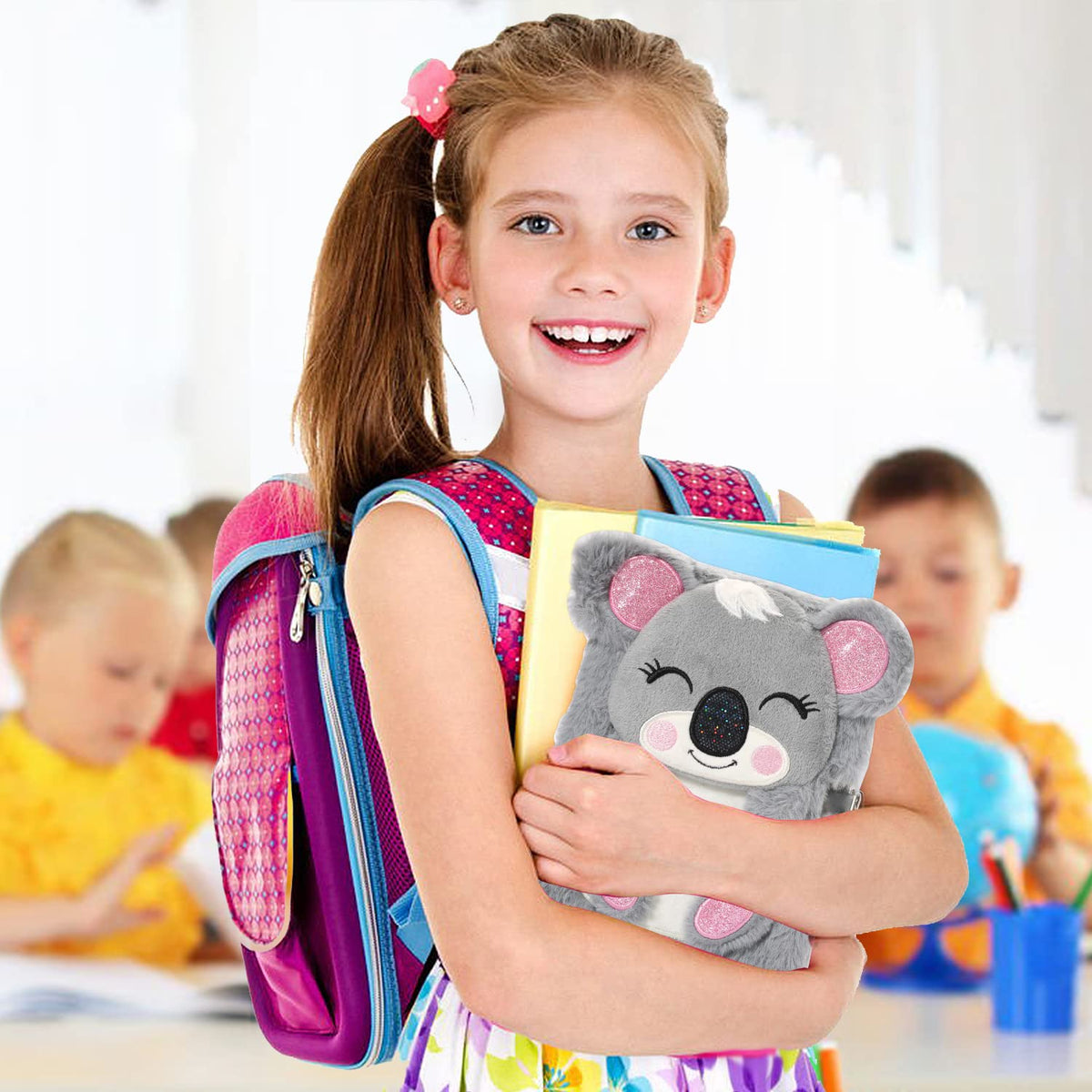 YOYTOO Koala Diary with Lock – Plush Journal for Girls, 160 Lined Pages, Gift for Kids Aged 5-12