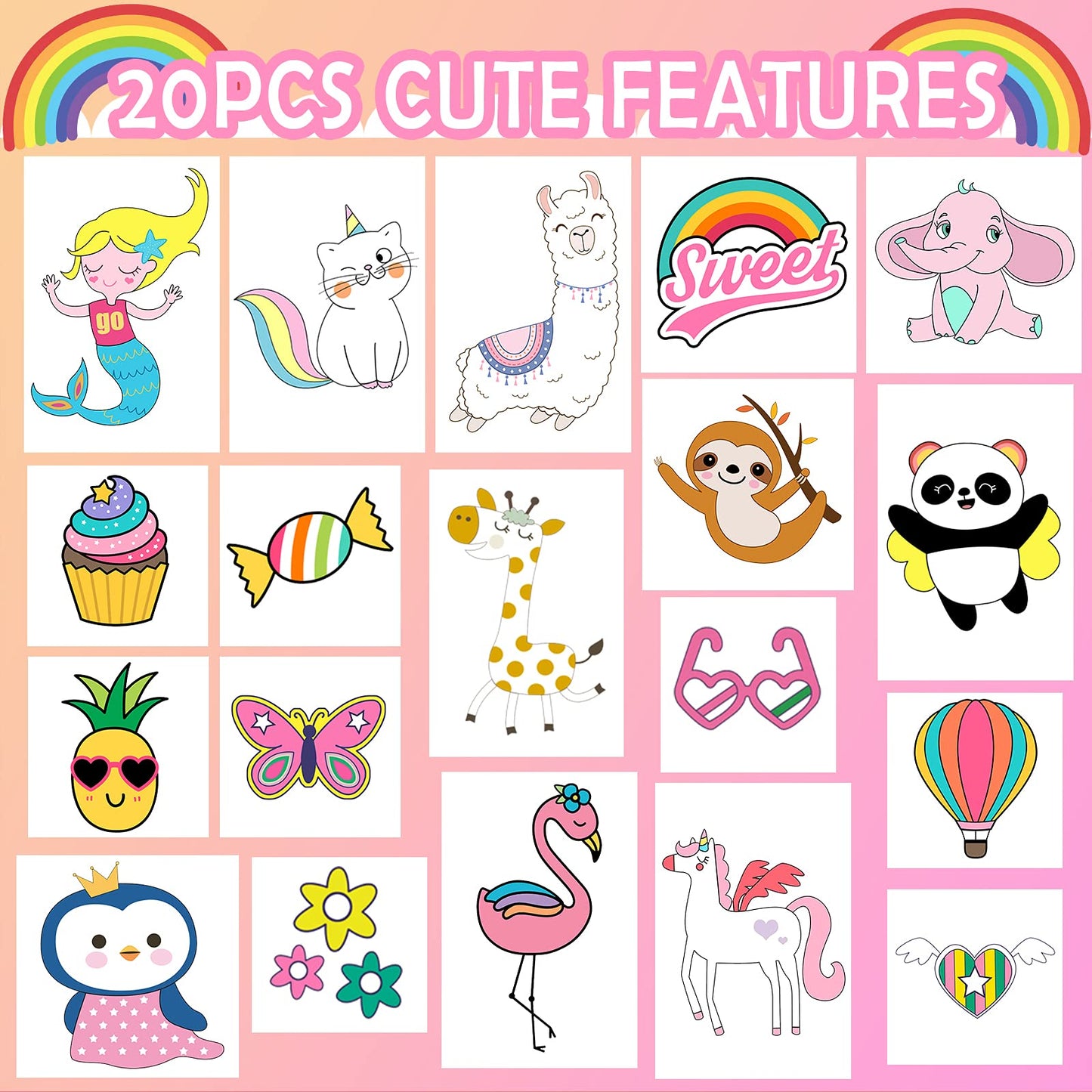 YOYTOO Unicorn Wooden Stamp & Sticker Set – Creative Kids Craft Kit (Ages 4-10)