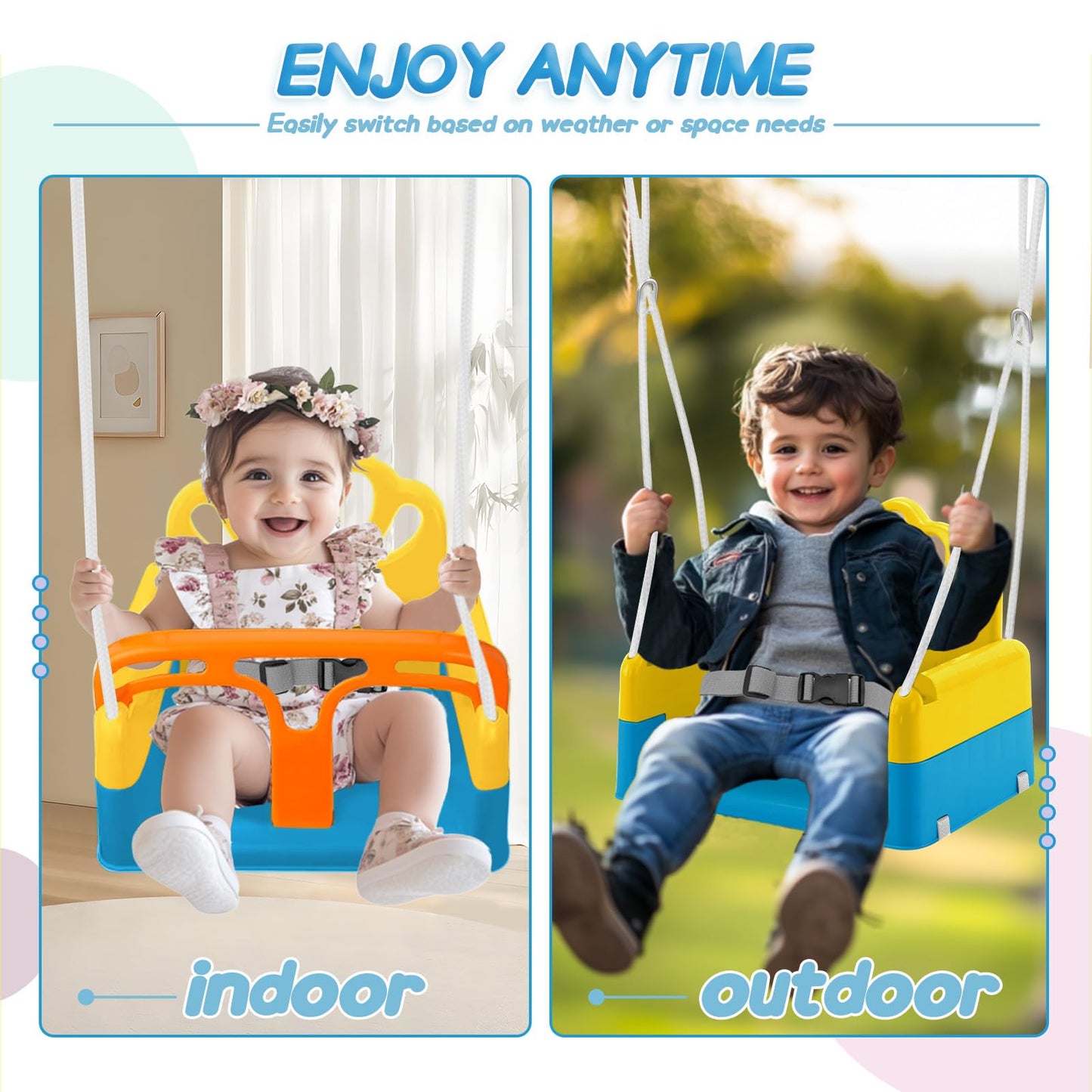 Yozoia Foldable Toddler Swing Set & Baby Jumper | Indoor & Outdoor