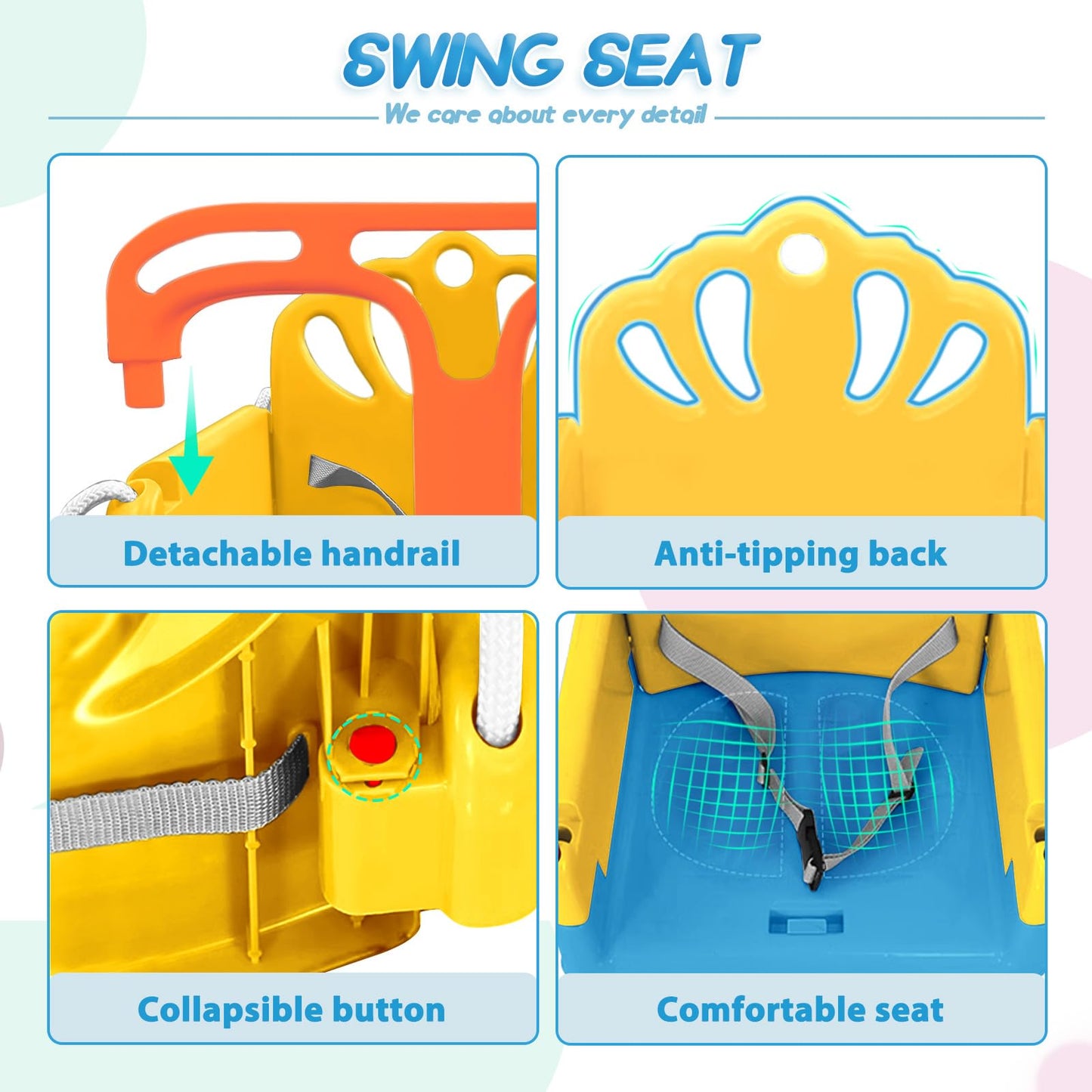 Yozoia Foldable Toddler Swing Set & Baby Jumper | Indoor & Outdoor