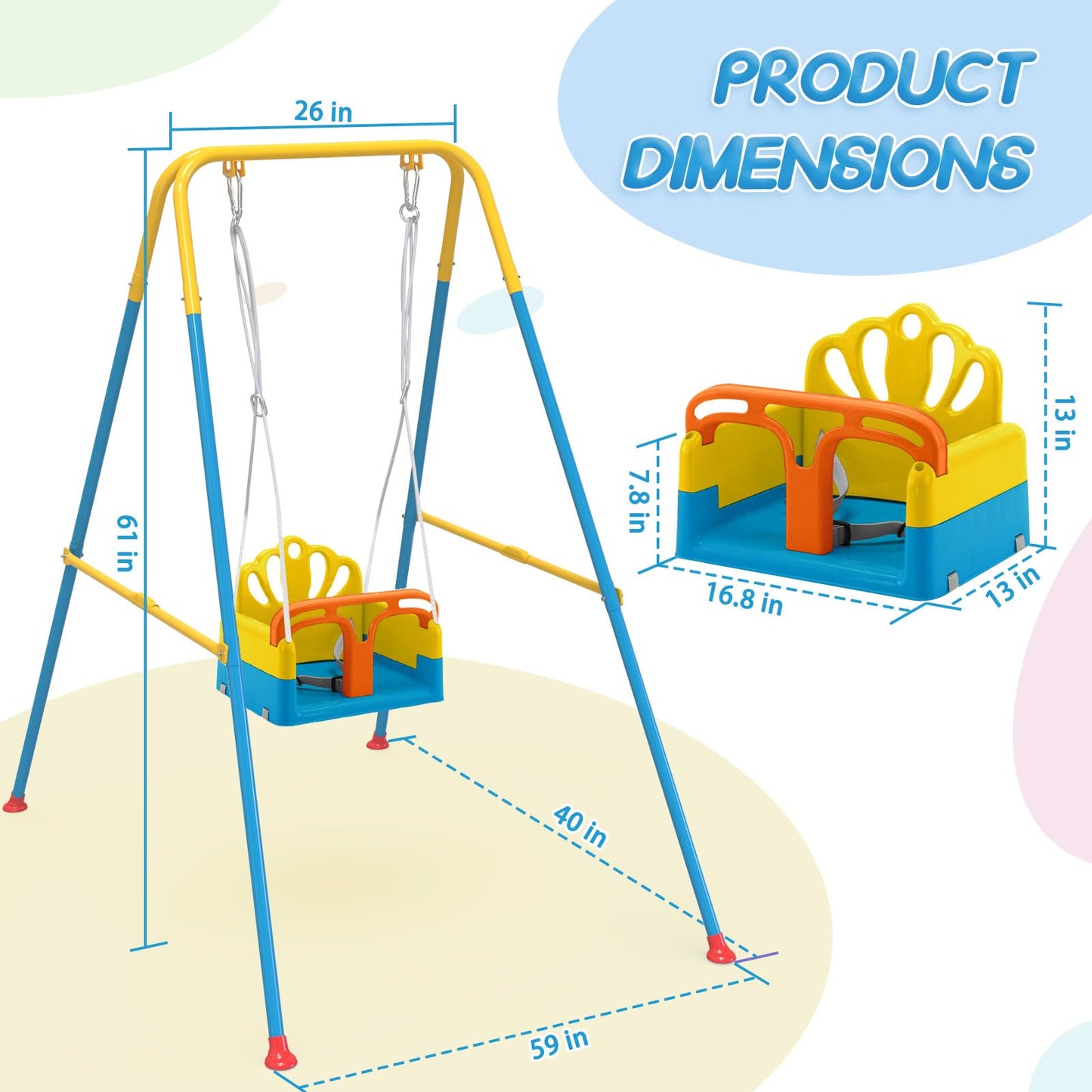 Yozoia Foldable Toddler Swing Set & Baby Jumper | Indoor & Outdoor