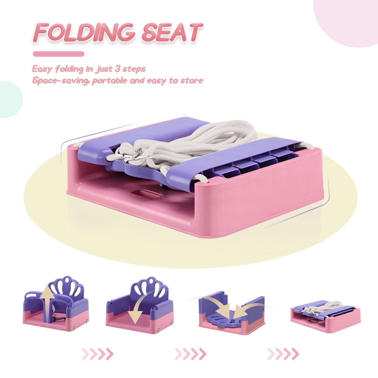 Yozoia Foldable Toddler Swing Set & Baby Jumper – Indoor & Outdoor Pink