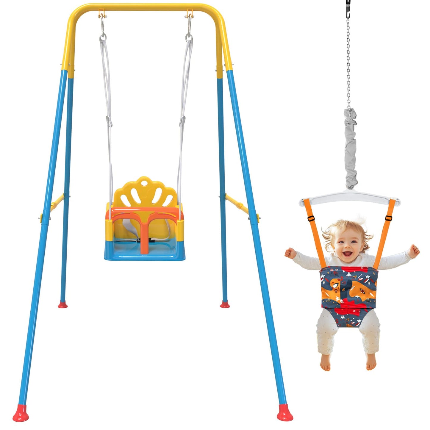 Yozoia Foldable Toddler Swing Set & Baby Jumper | Indoor & Outdoor