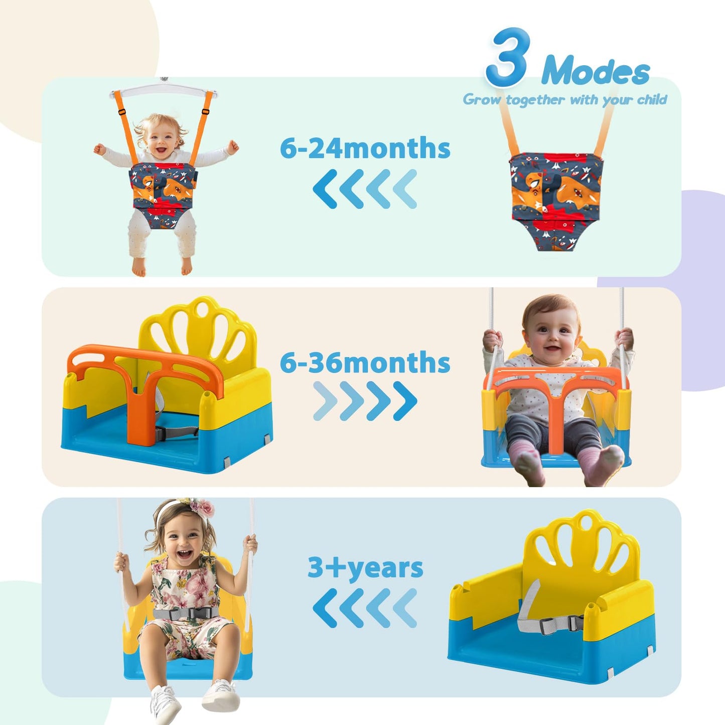 Yozoia Foldable Toddler Swing Set & Baby Jumper | Indoor & Outdoor