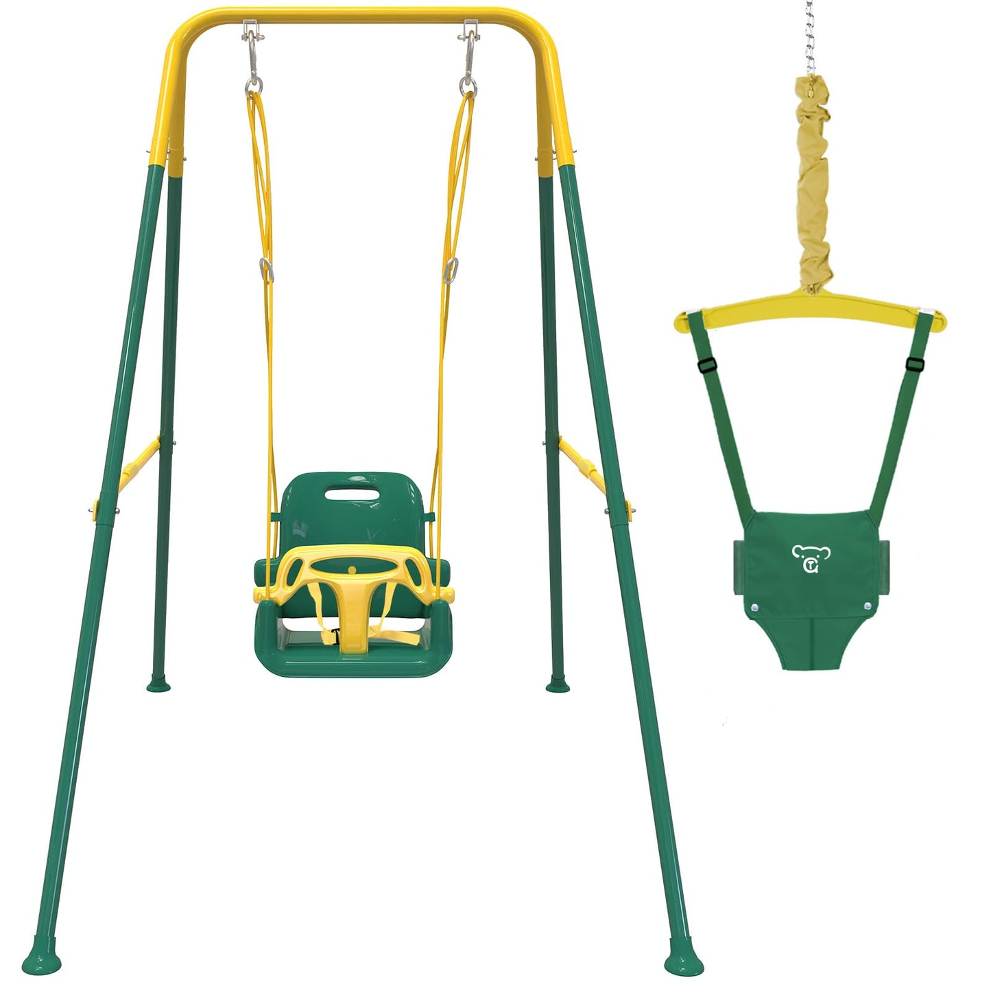 Yozoia Taleco Gear: 2-in-1 Toddler Swing & Baby Jumper - Foldable Indoor/Outdoor