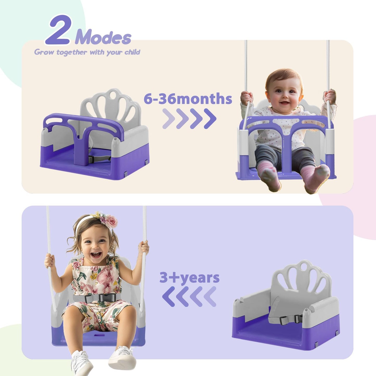 Yozoia Taleco Gear Foldable Toddler Swing Set – Grow-with-Child, Indoor & Outdoor, Safe & Durable