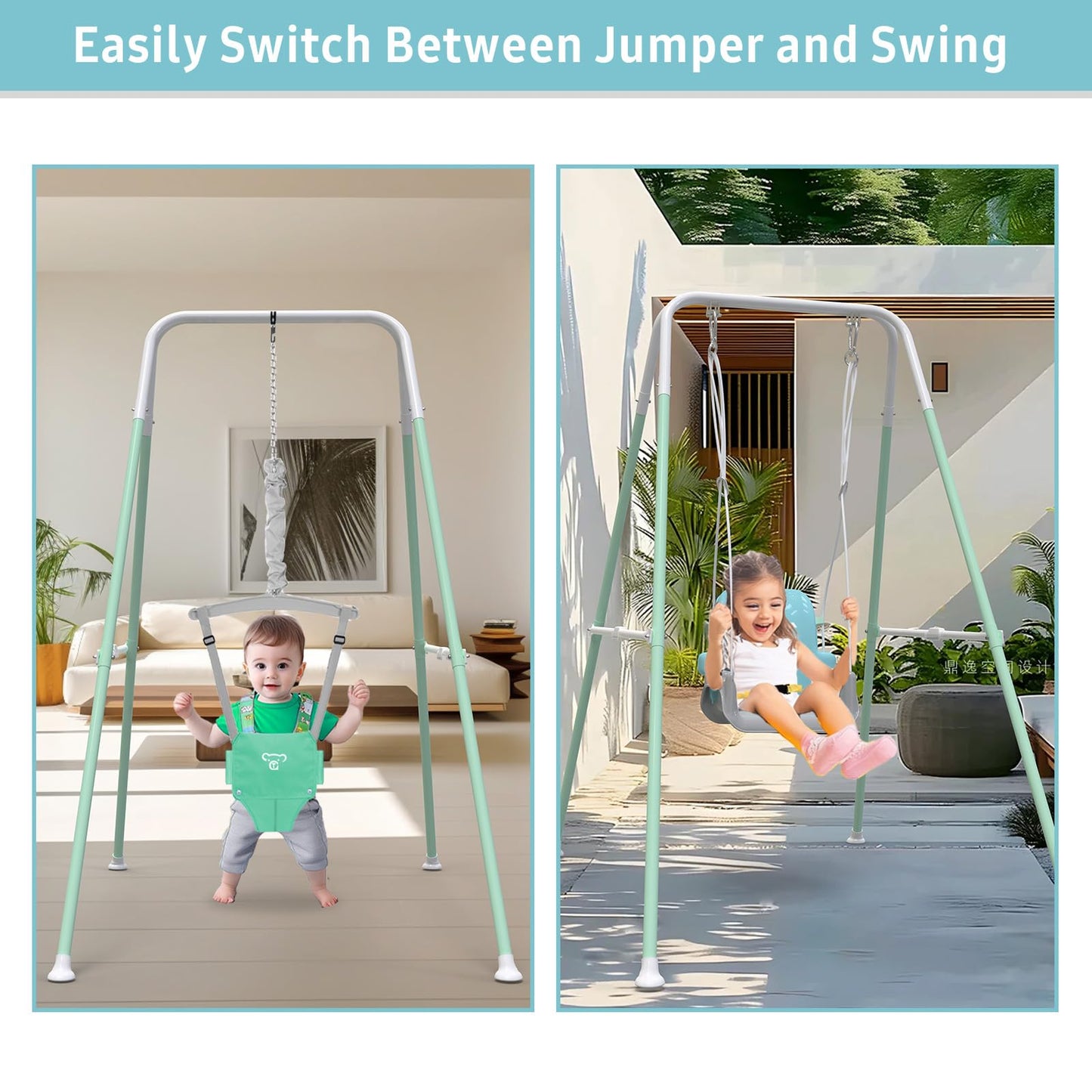 Yozoia Taleco Gear 2-in-1 Toddler Swing & Baby Jumper