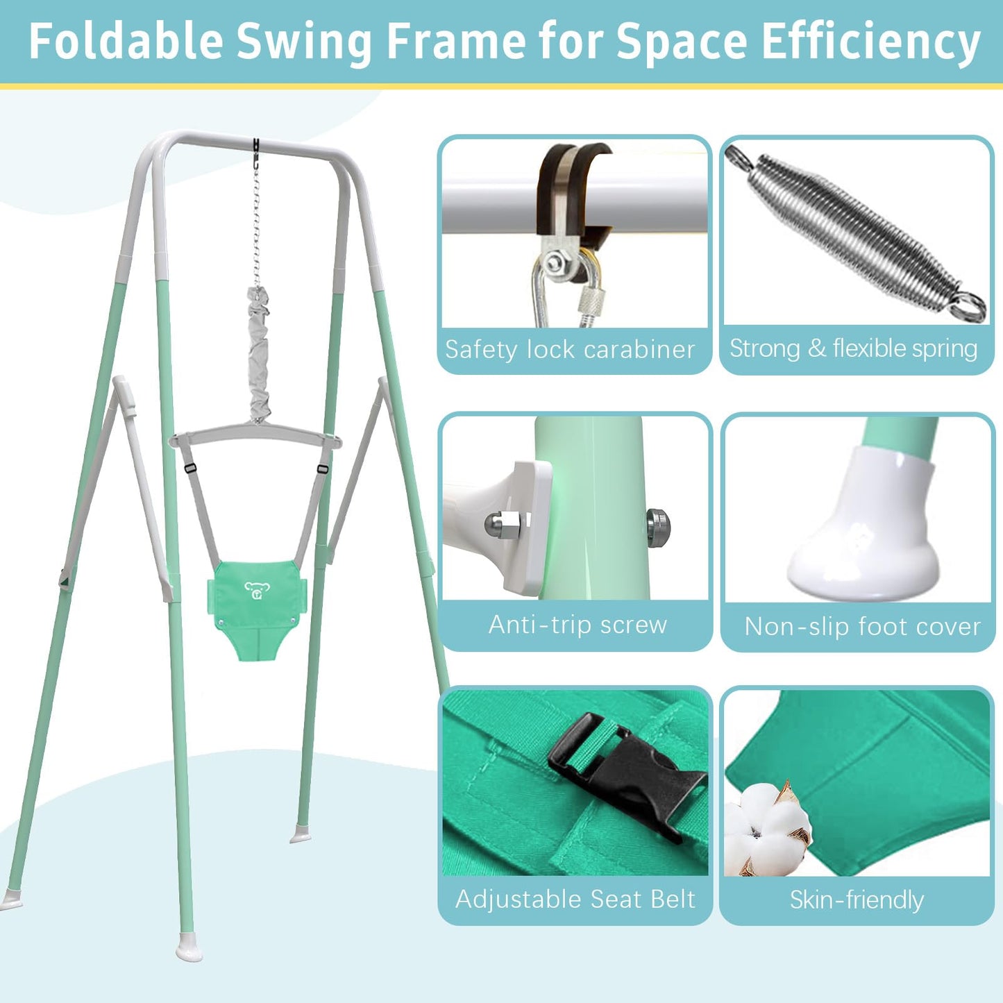 Yozoia Taleco Gear 2-in-1 Toddler Swing & Baby Jumper