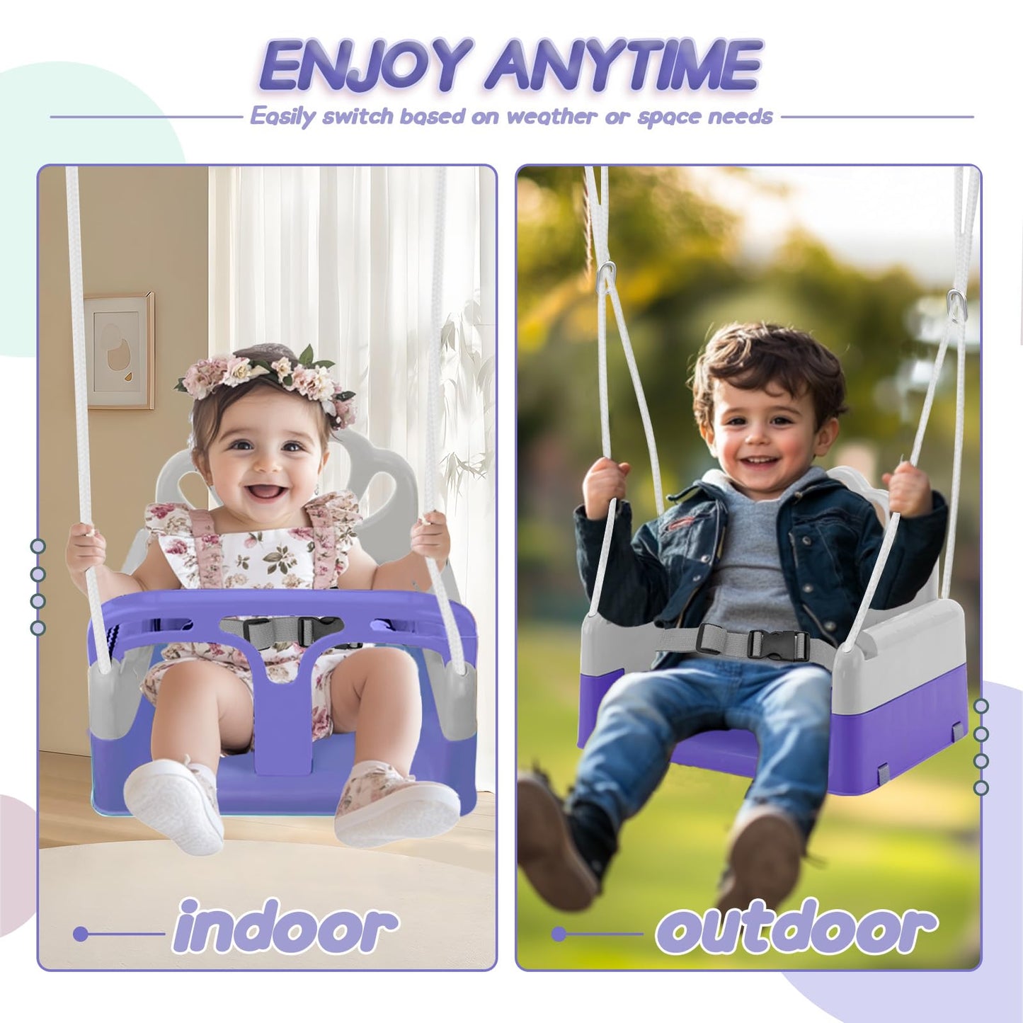Yozoia Taleco Gear Foldable Toddler Swing Set – Grow-with-Child, Indoor & Outdoor, Safe & Durable