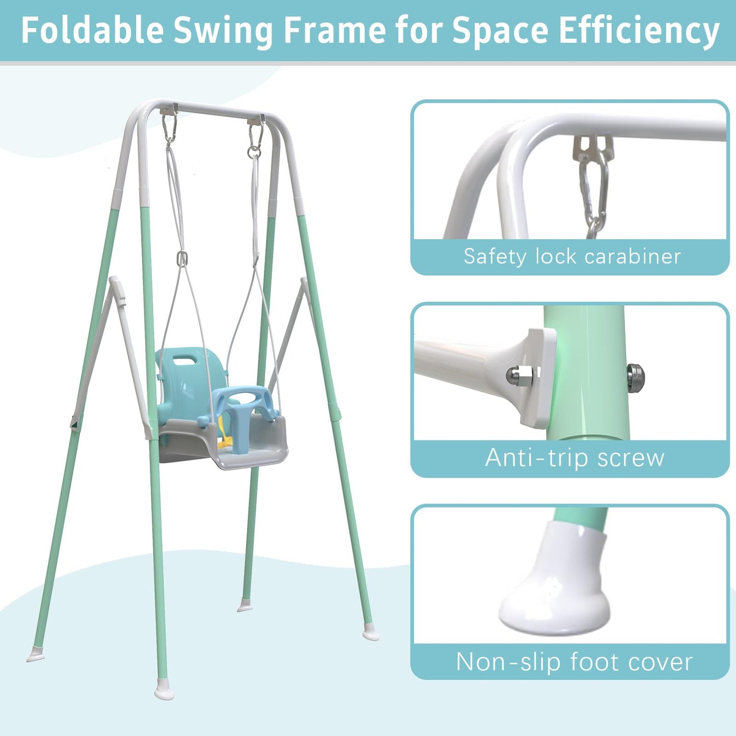 Yozoia Multifunctional Toddler Swing - Foldable Indoor & Outdoor (Blue)