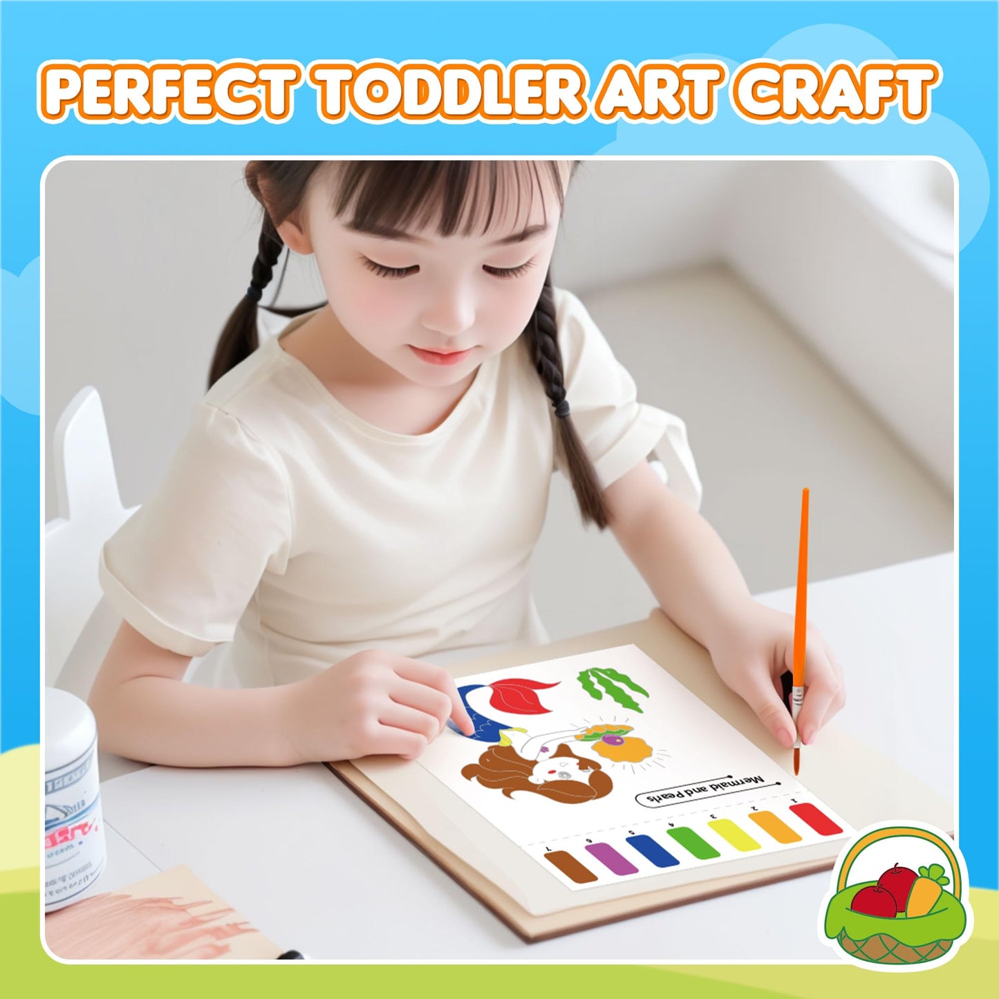 YPLUS Mermaid Paint with Water Book for Toddlers – Mess-Free Watercolor Activity Ages 1-6