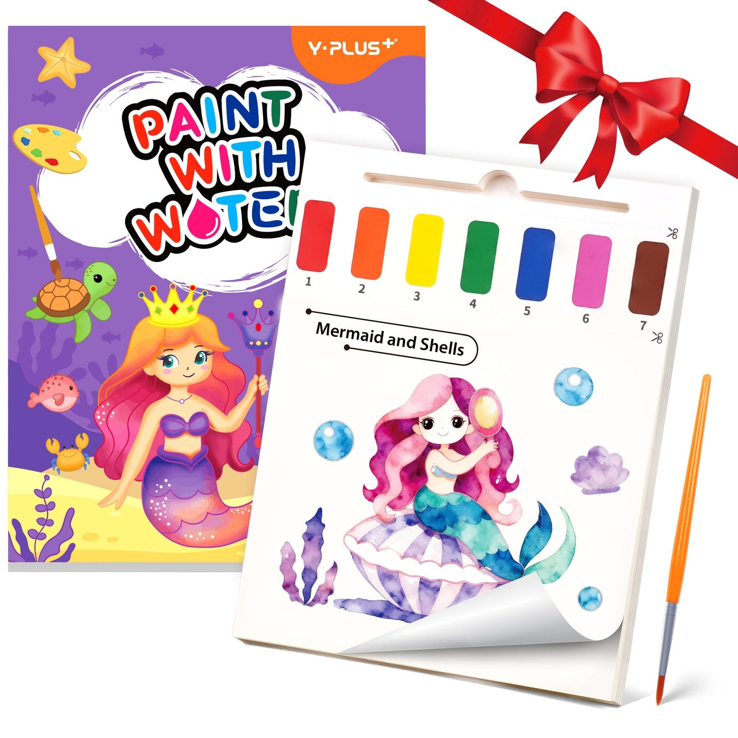 YPLUS Mermaid Paint with Water Book for Toddlers – Mess-Free Watercolor Activity Ages 1-6